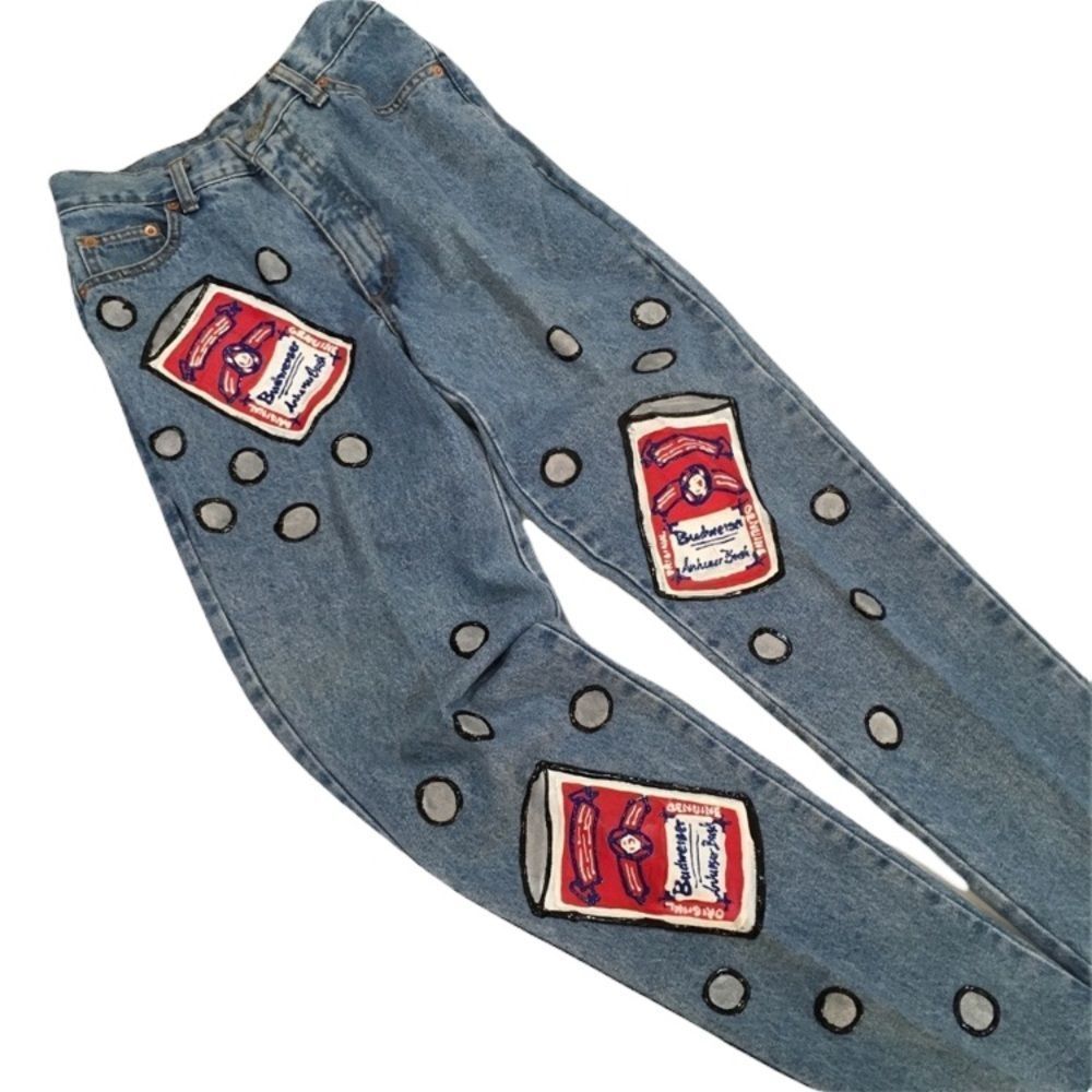 Vintage 80's Leslie Hamel LA Budweiser Jeans - Picture 1 of 5